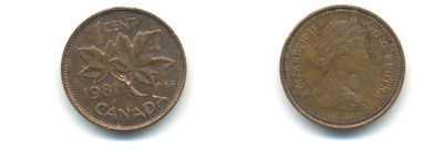 Канада 1 цент 1981 Елизавета II (1952-2022), кленовый лист KM 127 бронза 86-1056