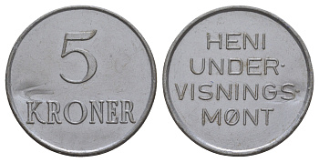 Дания игровой жетон в 5 крон ND диаметр 33 мм, вес 1,50 гр пластик 4653-1012