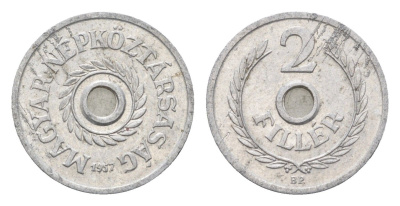 Венгрия 2 филлера 1957 BP KM 546 алюминий 4664-924