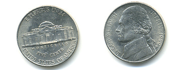 США 5 ЦЕНТОВ 1999 P ДЖЕФФЕРСОН KM А192 медно-никель 179-811