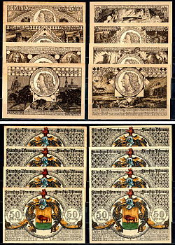 Шлайц (Тюрингия) полный набор из 6 нотгельдов (50 пфеннигов) 1921 Mehl Grabowski 1180.1 бумага UNC (пресс) 7556-67-2-1