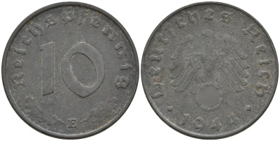 Германия 10 рейхспфеннигов 1944 J KM 101, J.371 цинк 4151-334