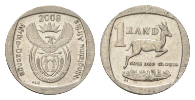 ЮАР 1 ранд 2008 KM 444 медь плакированная никелем 4627-515