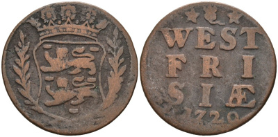 Западная Фризия (West Frisia), Нидерланды 1 дуит 1720 KM 100 медь 4577-223