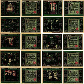 ОСТЕРФЕЛЬД НАБОР ИЗ 10 БАНКНОТ (3 ПО 25 ПФЕННИГОВ, 3 ПО 50 ПФЕННИГОВ, 3 ПО 75 ПФЕННИГОВ, 100 ПФЕННИГОВ) 1921 15 ДЕКАБРЯ 1921, НОТГЕЛЬД, ЗЕМЛЯ СЕВЕРНЫЙ РЕЙН-ВЕСТФАЛИЯ Keller 1033.2 бумага 6318-24-2-1