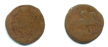 РОССИЯ 1 КОПЕЙКА 1759 медь 61-357