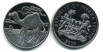 Сьерра-Леоне 1 доллар 2006 серия защита окружающей среды, верблюд KM 312 медно-никель UNC M6-4