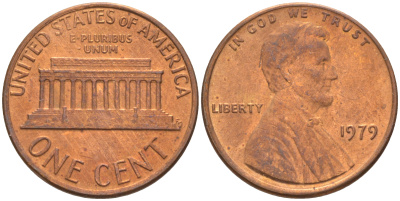 США 1 ЦЕНТ 1979 ЛИНКОЛЬН KM 201 медь-цинк 188-216