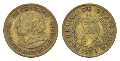 Гватемала 1 сентаво 1977 KM 275 латунь 4643-642