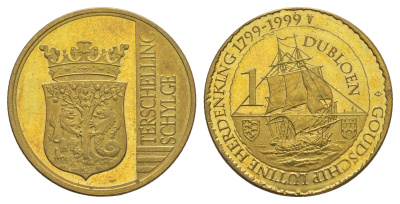 Нидерланды, Терсхеллинг 1 дублон 1999 латунь UNC 4637-337