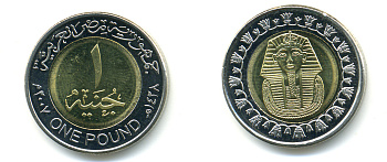 Египет 1 фунт 2007 сфинкс KM 940 a биметалл UNC 83-1747
