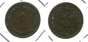 ГЕРМАНИЯ 1 ПФЕННИГ 1906 E KM 10, J. 10 медь 701-241