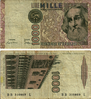 Италия 1000 лир 1982 Дворец дожеи?, Марко Поло Pick 109a 8611-12-2-1