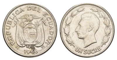 Эквадор 1 сукре 1946 KM 78.2 никель 4641-633