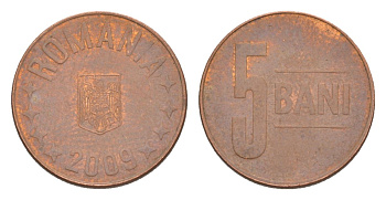 Румыния 5 бань (бани) 2009 KM 190 сталь плакированная медью 4632-1013