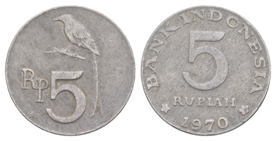 Индонезия 5 рупий 1970 KM 22 алюминий 4637-416
