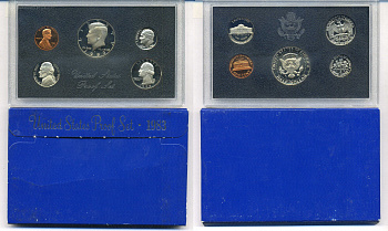 США годовой набор из 5 монет (1, 5, 10, 25 и 50 центов) 1983 в оригинальной упаковке KM PS149 (164a, A192, 195a, 201b и 202b) PROOF 8-2-02-21