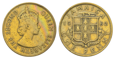 Ямайка 1 пенни 1962 KM 37 никель латунь 4628-722