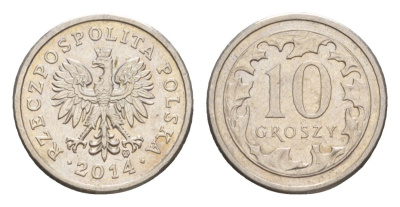 Польша 10 грошей 2014 Y 279 медно-никель 4625-1011