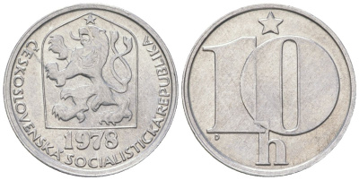 Чехословакия 10 геллеров 1978 KM 80 алюминий aUNC 4115-665