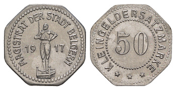 Бельгерн 50 пфеннигов 1917 Funck 33.6, Men05 1706.7, Men18 2201.7 железо UNC 1527-633