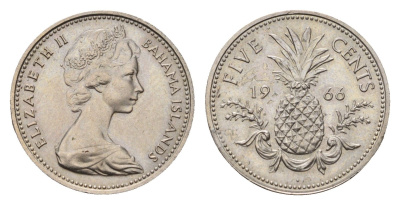 Багамские острова (Багамы) 5 центов 1966 KM 3 медно-никель UNC 4391-456