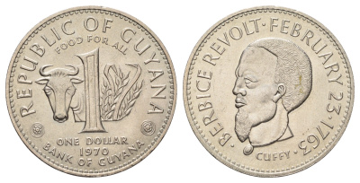 Гайана 1 доллар 1970 ФАО KM 36 медно-никель UNC 4527-923