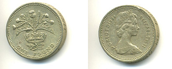 Великобритания 1 фунт 1984 Елизавета II (1952-2022) KM 934, Spink 4222 никель латунь 59-113