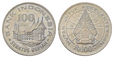 Индонезия 100 рупий 1978 Лес для процветания KM 42 медно-никель UNC 4624-1016
