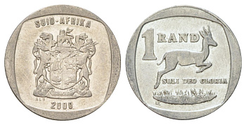 ЮАР 1 ранд 2000 KM 164 медь плакированная никелем 4627-354
