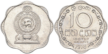 Цейлон 10 центов 1978 KM 140 a алюминий 4586-337