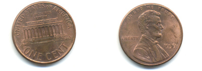 США 1 цент 1999 Авраам Линкольн KM 201b цинк плакированный медью UNC 179-517