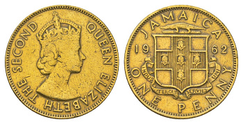 Ямайка 1 пенни 1962 KM 37 никель латунь 4628-723