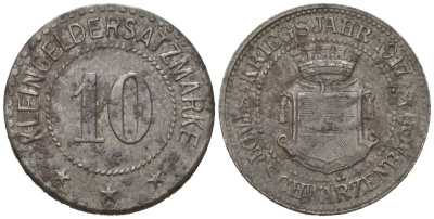 Шварценбах-на-Заале (Бавария) 10 пфеннингов 1917 Funck 490.5, Men18 28869.7 железо 4169-1137