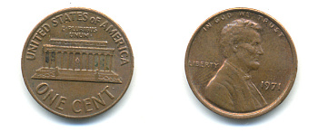 США 1 ЦЕНТ 1971 ЛИНКОЛЬН KM 201 медь цинк 179-321