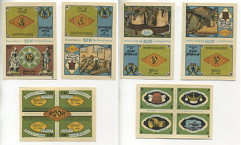 Германия, Бехнек набор из 3 банкнот 1921 нотгельд, для разрезания не мелкие номиналы   бумага  UNC (пресс) 7555-10-1-1