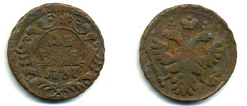 Россия деньга 1737 Анна Иоанновна (1730-1740) Биткин 293 медь 29-235