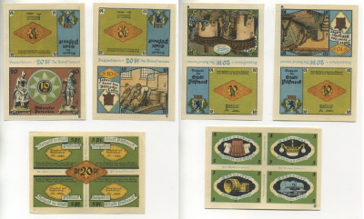 Германия, Бехнек набор из 3 банкнот 1921 нотгельд, для разрезания не мелкие номиналы   бумага  UNC (пресс) 7555-10-1-1