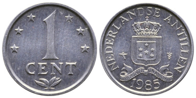 Нидерландские Антилы 1 цент 1985 Беатрикс (1980-2013) KM 8а алюминий 177-1313