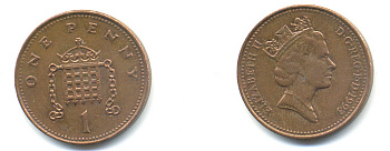 Великобритания 1 пенни 1993 Елизавета II (1952-2022) KM 935a, Spink 4391 (B4) сталь плакированная медью 177-1134