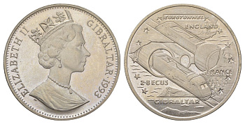Гибралтар 2,8 экю 1993 Евротоннель KM 478 медно-никель BU 11-069-35