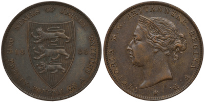 Джерси 1/24 шиллинга 1888 Виктория (1837-1901) KM 7 бронза 4393-435
