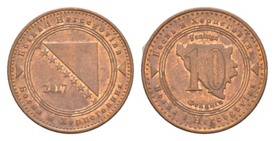 Босния и Герцеговина 10 фенингов 2017 KM 115 сталь плакированная медью 4649-147