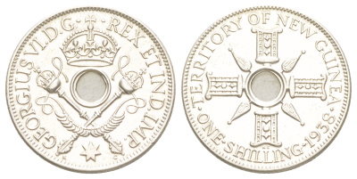 Новая Гвинея 1 шиллинг 1938 KM 8 серебро UNC 4178-445
