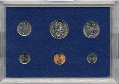 Швеция набор из 6 монет 1972 Густав VI Адольф (1950-1973) официальный набор монетного двора UNC 2-4-1-14