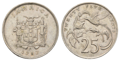 Ямайка 25 центов 1987 KM 49 медно-никель 4645-742