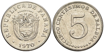 Панама 5 сентесимо 1970  KM 23.2 медно-никель    4610-315
