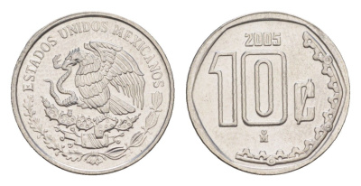 Мексика 10 сентаво 2005 Mo KM 547 нержавеющая сталь UNC 4636-462