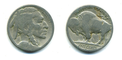 США 5 ЦЕНТОВ ND ИНДЕЕЦ, БИЗОН KM 134 медно-никель 46-2055