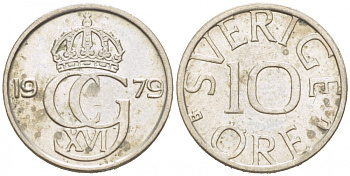 Швеция 10 эре 1979 U Карл XVI Густав (1973- ) KM 850 медно-никель 3955-338
